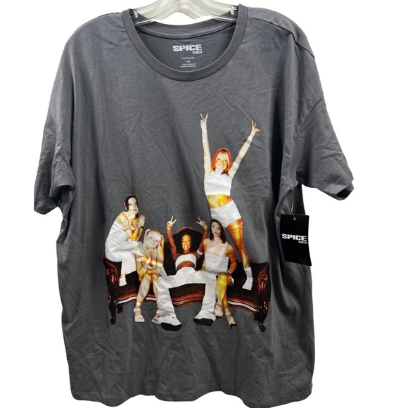 Tops - NWT oversized the spice girls band tee in grey size large
